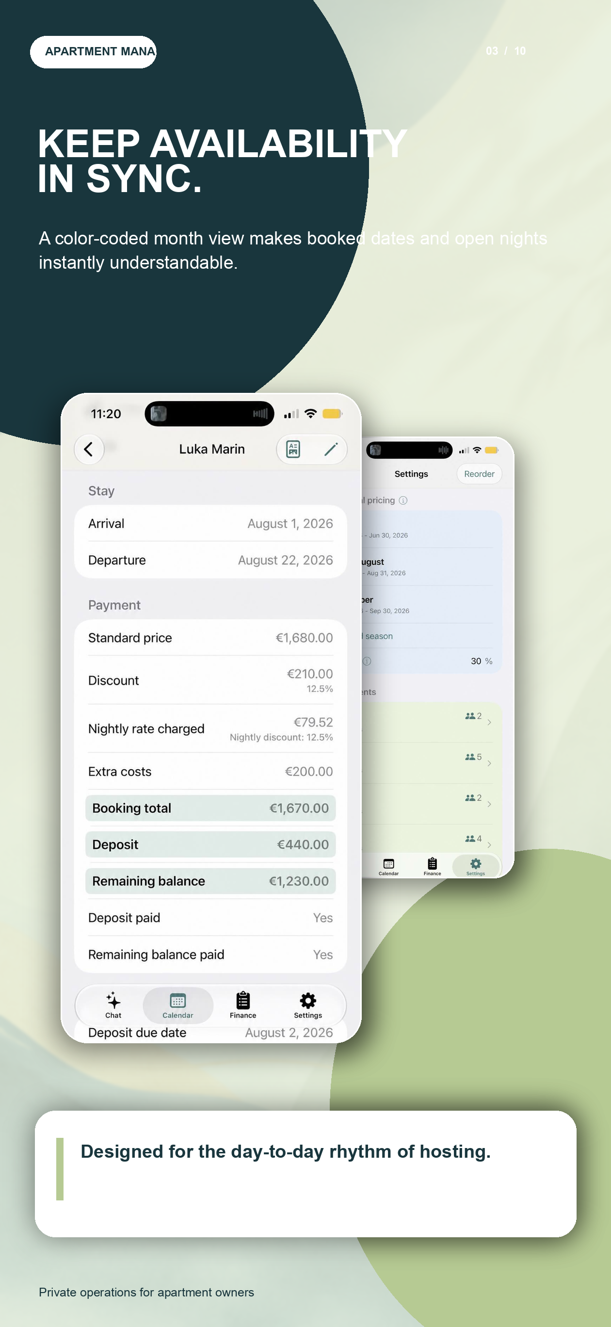 Apartment Manager story: Keep availability in sync