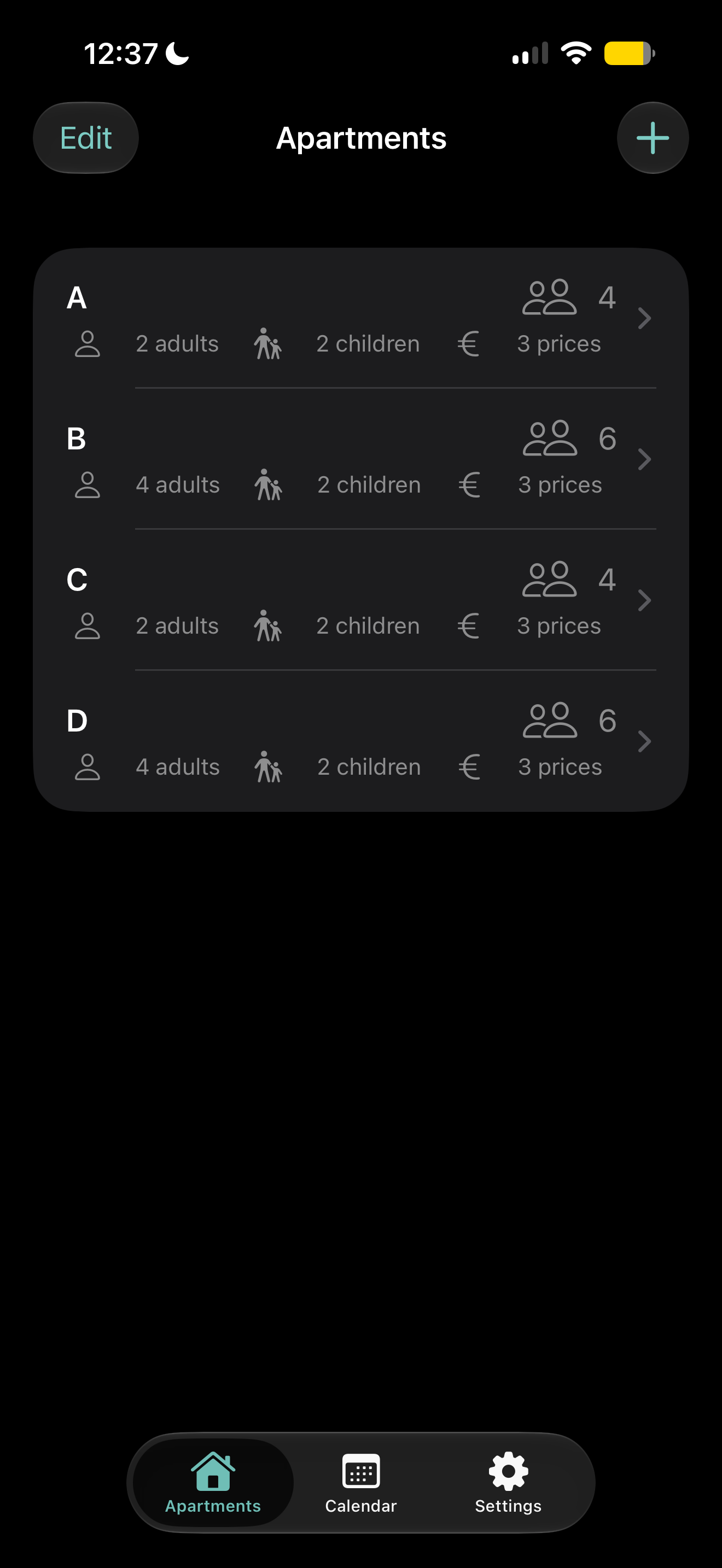Apartment List - Dark Mode