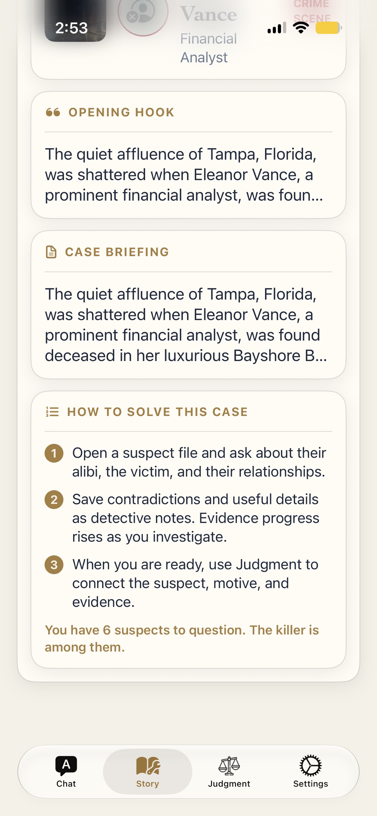 Crime Story case map