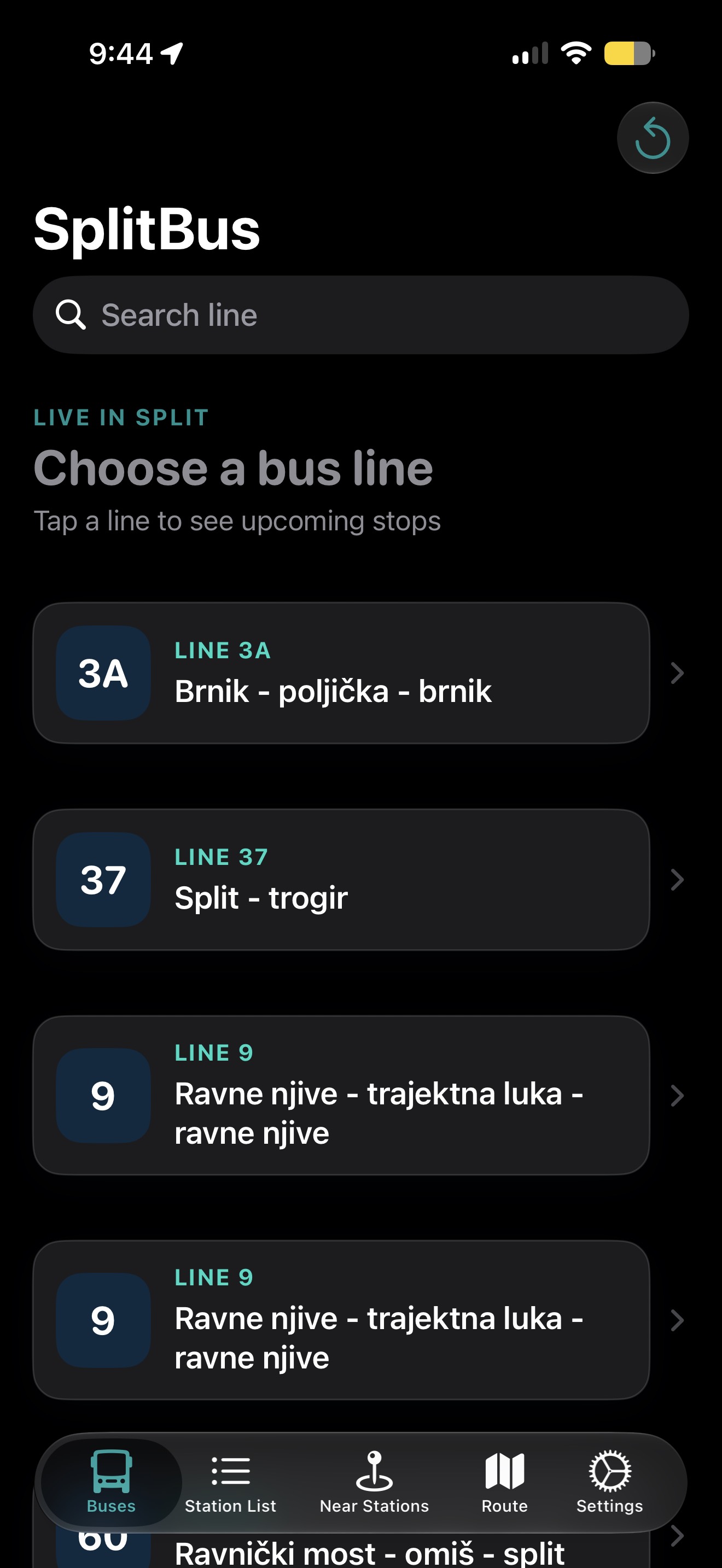 SplitBus nearby stations